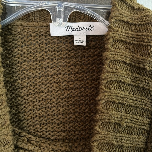 Madewell heavy knit open front cardigan with large ruffle - Picture 2 of 10